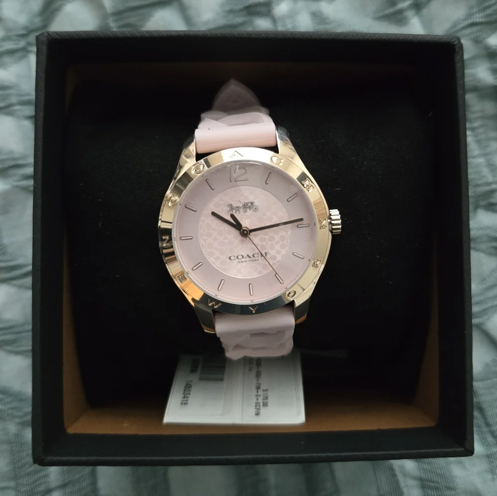 Coach Pink and Gold Women's Watch - Picture 3 of 11